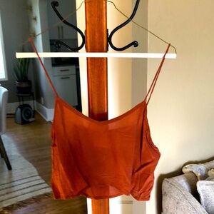 Acacia Swimwear Liv Cupro Cropped Tank. Rust orange color. Size P ( XS ).